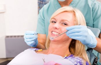 patient at the dentist office